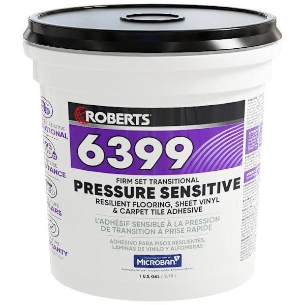 Roberts Firm Set Transitional Pressure Sensitive Adhesive, Off White, 1 Gallon