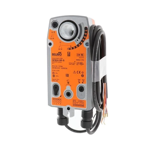Belimo 24v 90lb S/R Actuator 2-10vdc Auxilary Switch