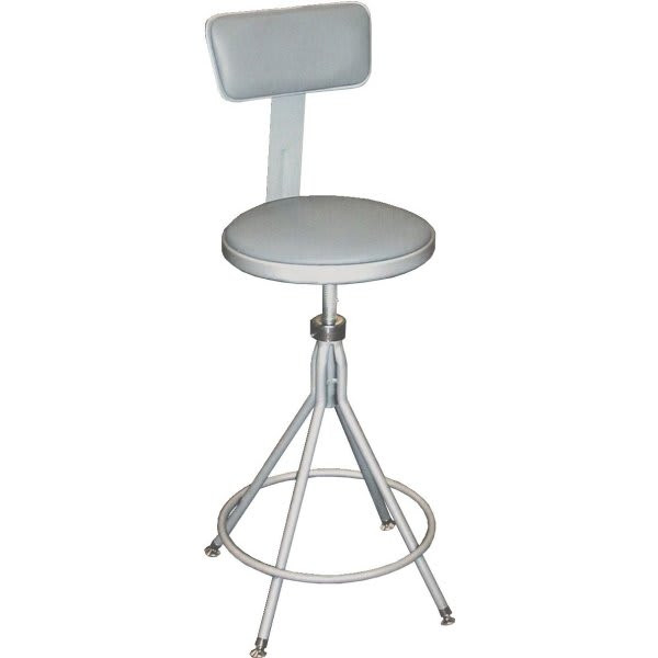 National Public Seating Round Swivel Stool With Vinyl Padded Seat And Backrest