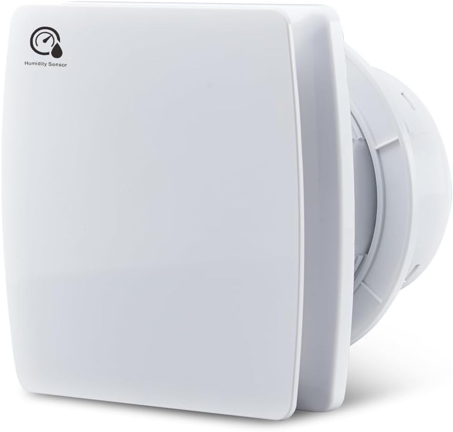 5.9 Inch Bathroom Exhaust Fan with Humidity Sensor and Timer 110 CFM Powerful Ceiling or Wall Mount Vent Fan for Bathroom Basement Loft Garage