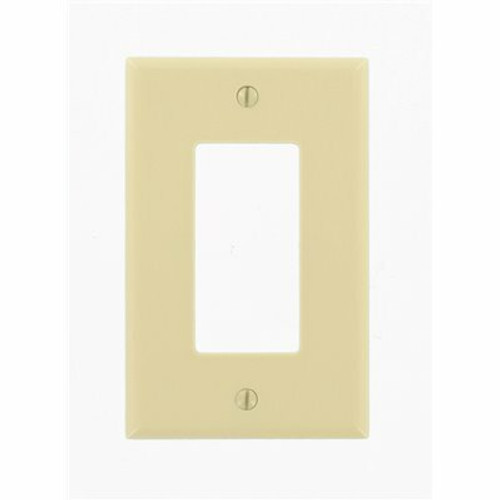 Leviton 1-Gang Ivory Decora/Rocker Plastic Midway/Midsize Wall Plate (1-Pack) 80601-I
