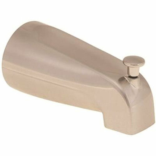 Maintenance Warehouse Zinc Tub Spout with Diverter for 5/8 Compression Fitting in Brushed Nickel Maintenance Warehouse Zinc Tub Spout with Diverter for 5/8 Compression Fitting in Brushed Nickel