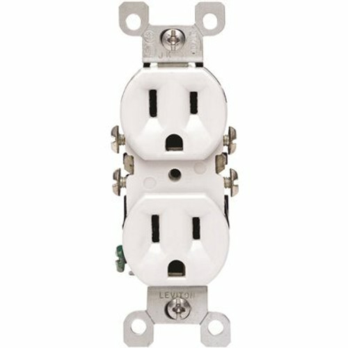 Leviton 15 Amp 125 V CO/ALR Duplex Outlet/Receptacle, White (1-Pack) 12650-W