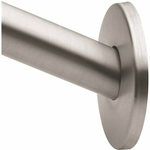 MOEN 60 in. Low Profile Curved Shower Rod Flange in Brushed Stainless Steel MOEN 60 in. Low Profile Curved Shower Rod Flange in Brushed Stainless Steel