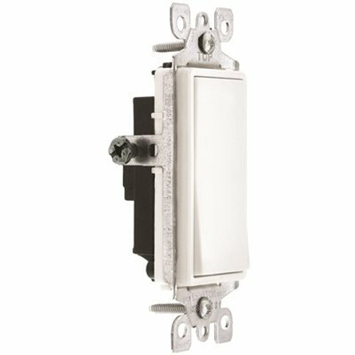 Leviton Decora 15 Amp Grounding Rocker Light Switch with Quickwire, White Leviton Decora 15 Amp Grounding Rocker Light Switch with Quickwire, White