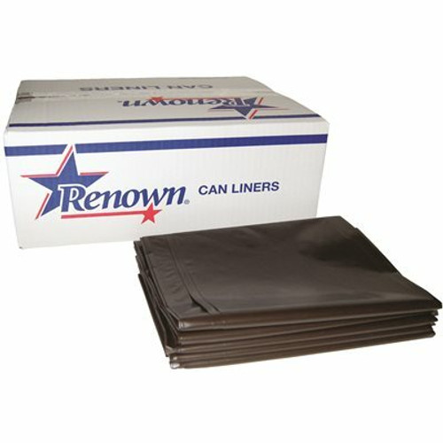 Renown Fits 60 Gal. Black 3 mil 38 in. x 58 in. Trash Can Liner (5 Per Roll, 10-Rolls Per Case) Renown Fits 60 Gal. Black 3 mil 38 in. x 58 in. Trash Can Liner (5 Per Roll, 10-Rolls Per Case)