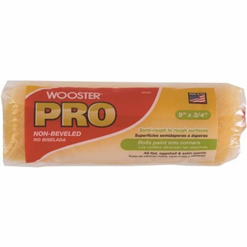 Wooster 9 in. x 3/4 in. Pro High Density Knit Non-Beveled Roller Cover Wooster 9 in. x 3/4 in. Pro High Density Knit Non-Beveled Roller Cover