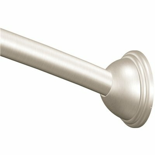 MOEN 54 in. - 72 in. Adjustable Length Curved Shower Rod in Brushed Nickel MOEN 54 in. - 72 in. Adjustable Length Curved Shower Rod in Brushed Nickel