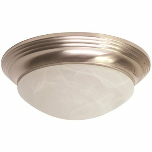 Monument 12 in. 60-Watt Equivalence Brushed Nickel Integrated LED Flushmount Monument 12 in. 60-Watt Equivalence Brushed Nickel Integrated LED Flushmount