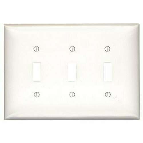 Leviton 3-Gang White Toggle Plastic Midway/Midsize Wall Plate (1-Pack) 80511-W