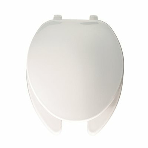BEMIS Elongated Plastic Open Front Toilet Seat in White BEMIS Elongated Plastic Open Front Toilet Seat in White