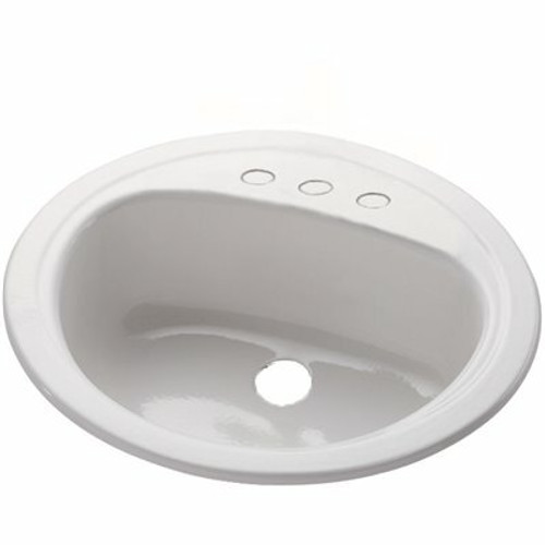 Bootz Industries Azalea Self-Rimming Oval Bathroom Sink in White