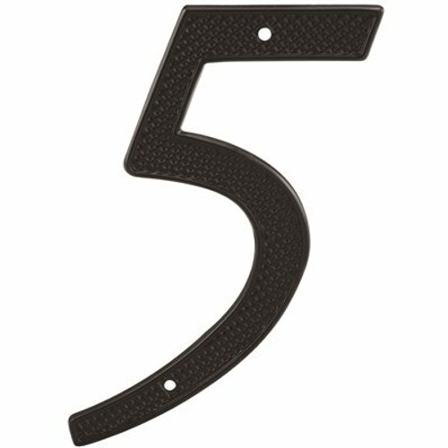Prime-Line 4 in. House Number 5, Diecast, Black Finish Prime-Line 4 in. House Number 5, Diecast, Black Finish