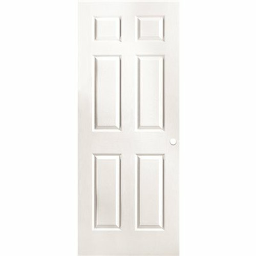 Masonite 32 in. x 80 in. 6 Panel Primed Textured Hollow Core Composite Interior Door Slab with Bore