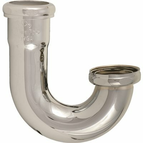 KEENEY 1-1/2 in. x 1-1/2 in. 17-Gauge Brass J Bend Trap without Cleanout, Chrome KEENEY 1-1/2 in. x 1-1/2 in. 17-Gauge Brass J Bend Trap without Cleanout, Chrome