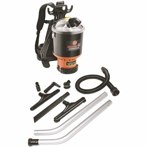 Commercial Pro Shoulder Vac 1.6 gal Bagged Corded HEPA Filter for Carpet and Hard Floor, Black, Backpack Canister Vacuum Commercial Pro Shoulder Vac 1.6 gal Bagged Corded HEPA Filter for Carpet and Hard Floor, Black, Backpack Canister Vacuum