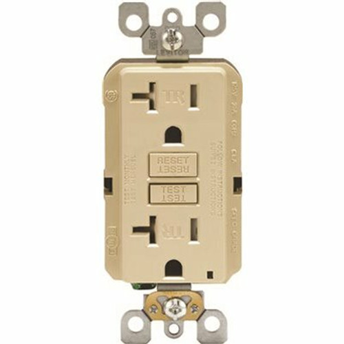 Leviton 20 Amp 2-Pole Receptacle GFCI Tamper-Resistant Duplex Outlet, Light Almond GFTR2-T Leviton 20 Amp 2-Pole Receptacle GFCI Tamper-Resistant Duplex Outlet, Light Almond GFTR2-T