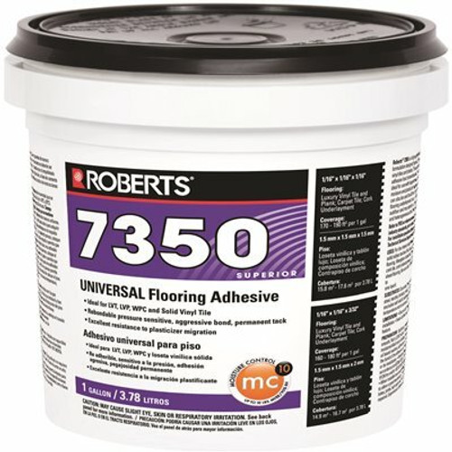 1 Gal. (4 qt. ) 8-10 Hour Dry Time Universal Resilient Flooring and Vinyl-Backed Carpet Tile Floor Adhesive in Off White 1 Gal. (4 qt. ) 8-10 Hour Dry Time Universal Resilient Flooring and Vinyl-Backed Carpet Tile Floor Adhesive in Off White