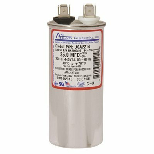 AMRAD ENGINEERING USA2214 - 35 MFD, 370/440 VAC Round Motor Run Capacitor