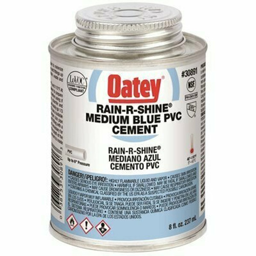 Oatey Rain-R-Shine 8 oz. Medium Blue PVC Cement Oatey Rain-R-Shine 8 oz. Medium Blue PVC Cement