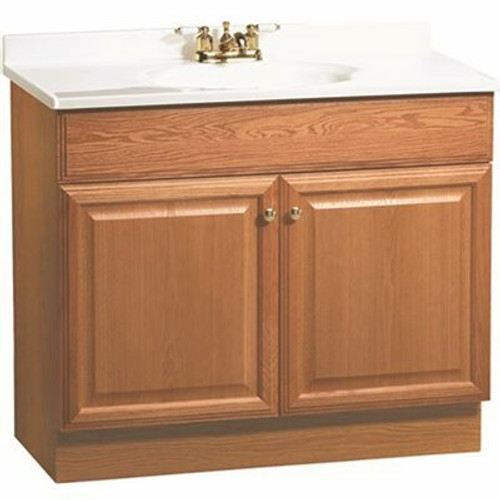 RSI 36 in. x 31 in. x 18 in. Richmond Bathroom Vanity Cabinet with Top with 2-Door in Oak