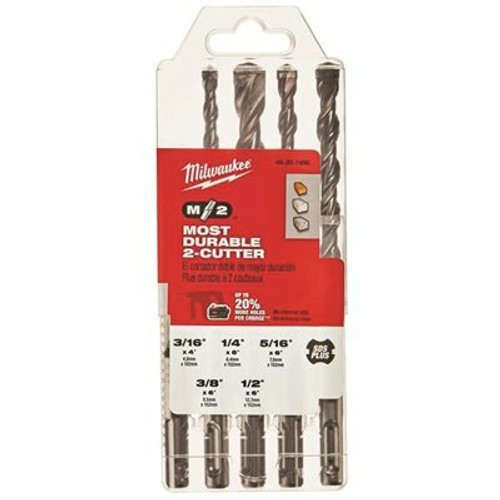 Milwaukee 2-Cutter SDS-PLUS Carbide Hammer Drill Bit Set (5-Piece) Milwaukee 2-Cutter SDS-PLUS Carbide Hammer Drill Bit Set (5-Piece)