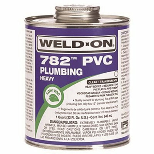 IPS Corporation 782 Heavy-Bodied PVC Cement, Clear, Pint (16 oz.) IPS Corporation 782 Heavy-Bodied PVC Cement, Clear, Pint (16 oz.)