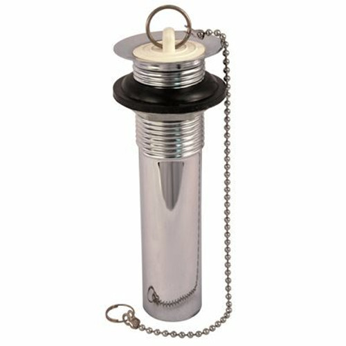 ProPlus BATHROOM C.O. OVERFLOW PLUG, BRASS CHROME PLATED, 1-1/4 IN. X 5 IN.