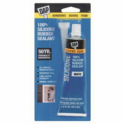 DAP Silicone 2.8 oz. White Exterior/Interior Window, Door, and Siding Sealant