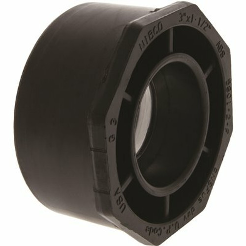 NIBCO 3 in. x 1-1/2 in. ABS DWV Spigot x Hub Flush Bushing