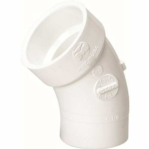 NIBCO 1-1/2 in. PVC DWV 45-Degree Spigot x Hub Street Elbow