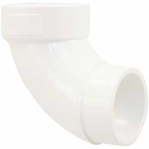 NIBCO 3 in. PVC DWV 90-Degree Spigot x Hub Street Elbow