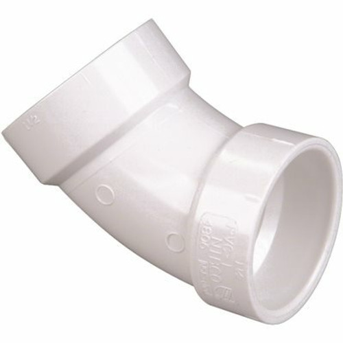 NIBCO 4 in. PVC DWV 45-Degree Hub x Hub Elbow Fitting NIBCO 4 in. PVC DWV 45-Degree Hub x Hub Elbow Fitting