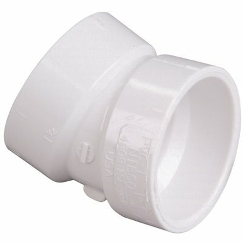 NIBCO 1-1/2 in. PVC 22-1/2 Degree Hub x Hub Elbow NIBCO 1-1/2 in. PVC 22-1/2 Degree Hub x Hub Elbow