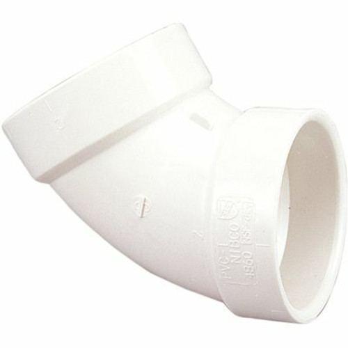 NIBCO 4 in. PVC DWV 60 Degree Hub x Hub Elbow Fitting NIBCO 4 in. PVC DWV 60 Degree Hub x Hub Elbow Fitting