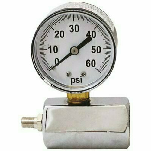 MEC Test Block 3/4 in. FPT with 0-60 psi Gauge and Valve Stem