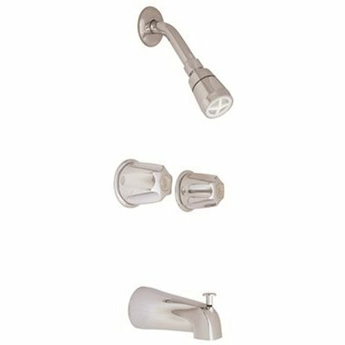 Maintenance Warehouse 2 Handle Tub and Single Spray 2.5 GPM Showerhead Kit in Chrome Maintenance Warehouse 2 Handle Tub and Single Spray 2.5 GPM Showerhead Kit in Chrome