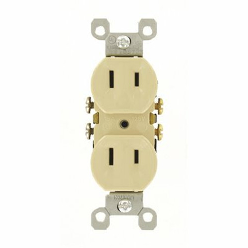 Leviton 15 Amp 125 V 2-Wire Duplex Outlet/Receptacle, Ivory (1-Pack) 223-I