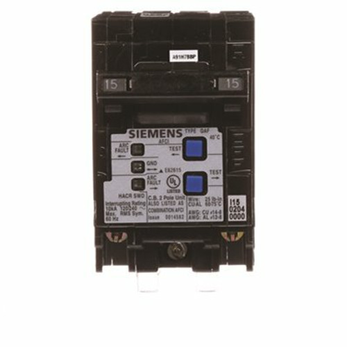 Siemens 15 Amp Double-Pole Type QAF Combination AFCI Circuit Breaker