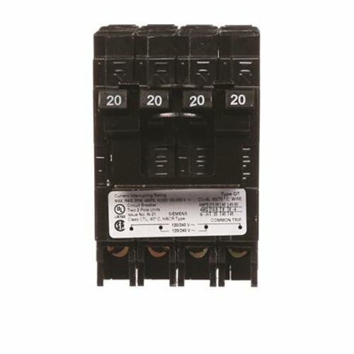 Siemens Quadplex One Outer 20 Amp Double-Pole and One Inner 20 Amp Double-Pole-Circuit Breaker