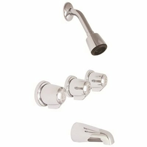 Gerber Classics Fluted 2-Handle Wall Mounted Tub and Shower Trim Kit in Chrome [Valve Not Included]
