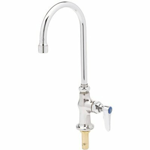 T&S Commercial Single-Handle Kitchen Faucet with Swivel/Rigid Gooseneck in Polished Chrome