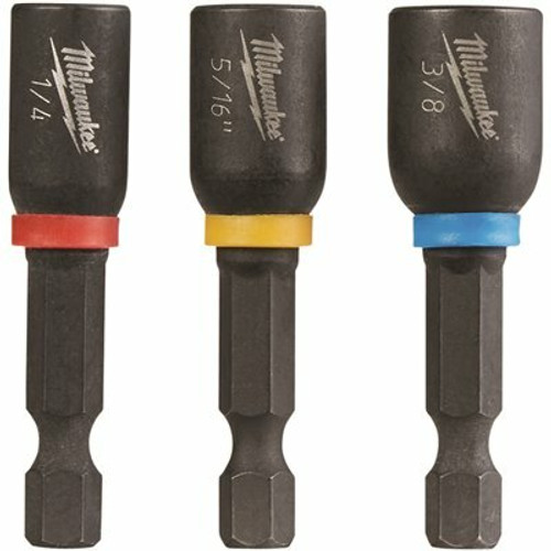 Milwaukee SHOCKWAVE Impact Duty 1/4 in. 5/16 in. 3/8 in. x 1-7/8 in. Alloy Steel Magnetic Nut Driver Set (3-Piece)