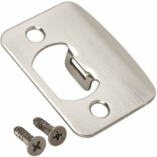 Kwikset 1/4 in. Satin Nickel Full Lip Round Corner Strike Kwikset 1/4 in. Satin Nickel Full Lip Round Corner Strike