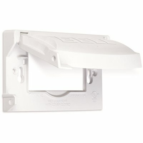 BELL N3R Aluminum White 1-Gang Side Flip Weatherproof Electrical Outlet Cover for Outdoor Outlet, UFAST 12-in-1, Lockable BELL N3R Aluminum White 1-Gang Side Flip Weatherproof Electrical Outlet Cover for Outdoor Outlet, UFAST 12-in-1, Lockable
