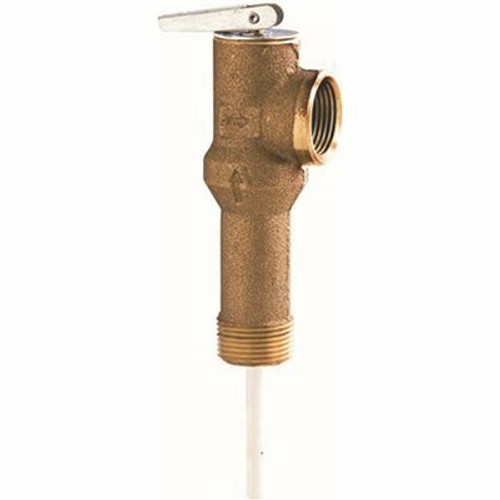 Watts 3/4 In Lead Free Self Closing Temperature And Pressure Relief Valve, 150 psi, Extended Shank Up To 2 1/2 In Insulation Watts 3/4 In Lead Free Self Closing Temperature And Pressure Relief Valve, 150 psi, Extended Shank Up To 2 1/2 In Insulation