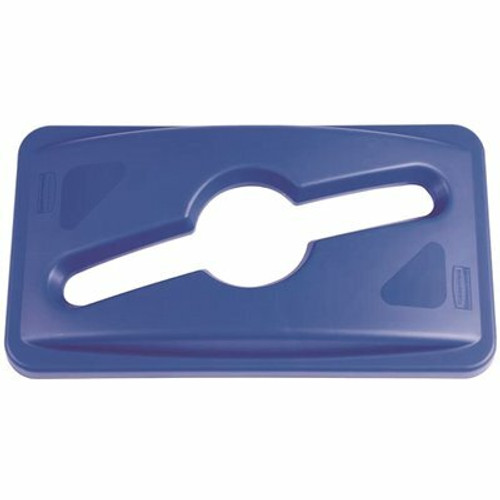Rubbermaid Commercial Products Slim Jim Blue Single Stream Recycling Bin Lid Rubbermaid Commercial Products Slim Jim Blue Single Stream Recycling Bin Lid