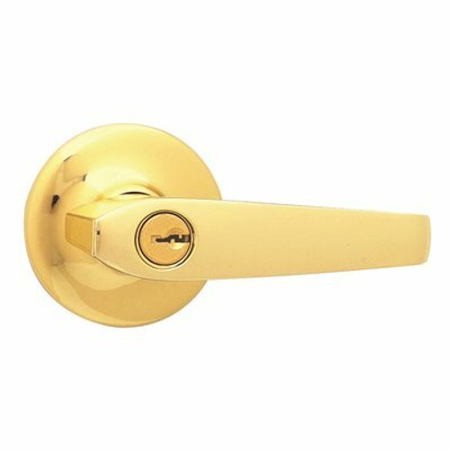 Kwikset Kingston Keyed Entry Door Lever in Polished Brass Kwikset Kingston Keyed Entry Door Lever in Polished Brass