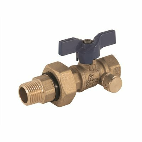 JOMAR INTERNATIONAL 1/2 in. MNPT x 1/2 in. Flare Valve Bluecap li Gas Ball Valve with Dielectric Union JOMAR INTERNATIONAL 1/2 in. MNPT x 1/2 in. Flare Valve Bluecap li Gas Ball Valve with Dielectric Union