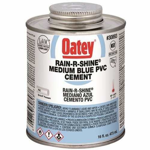 Oatey Rain-R-Shine 16 oz. Medium Blue PVC Cement Oatey Rain-R-Shine 16 oz. Medium Blue PVC Cement